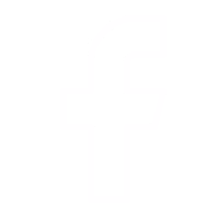 Białe konturowe logo Facebooka na czarnym tle, symbol mediów społecznościowych