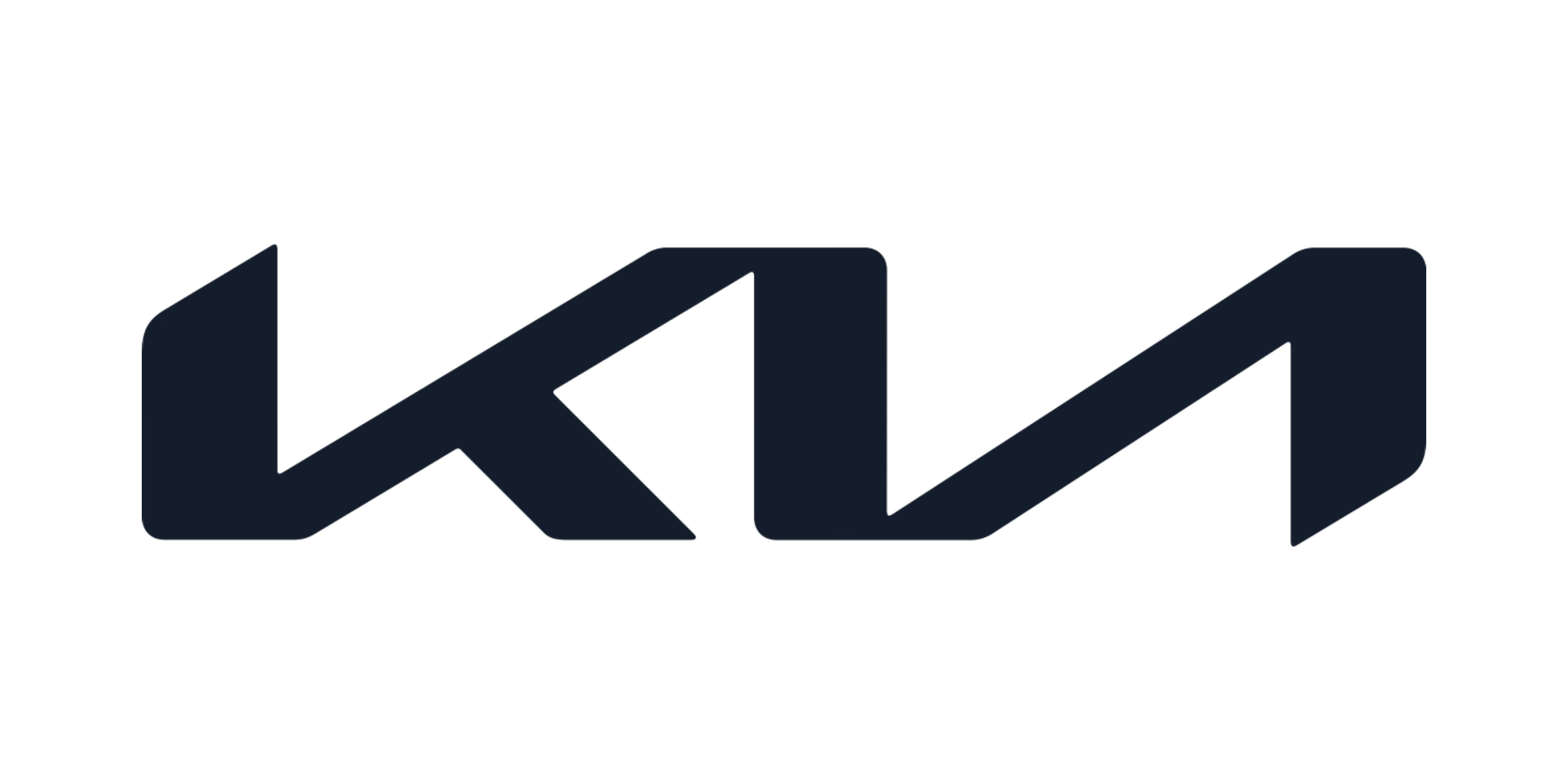 Ciemne logo Kia na białym tle