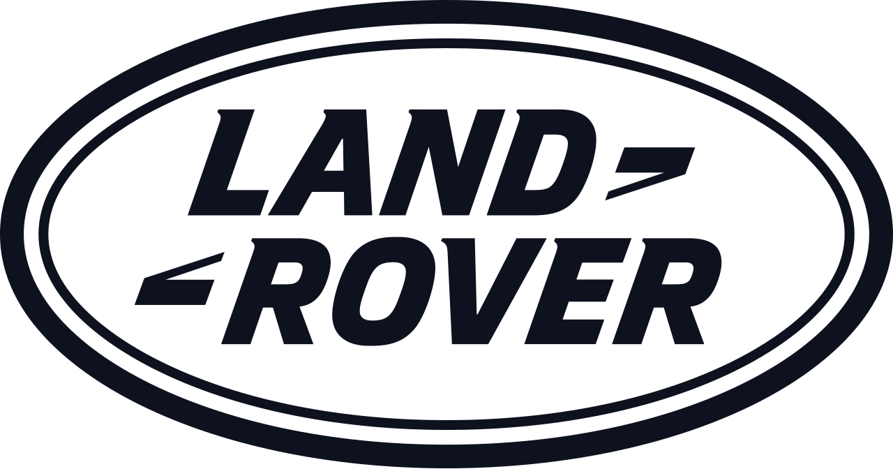 Logo Land Rover - czarny napis w owalnej ramce na białym tle