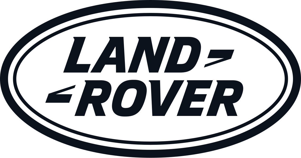 Logo Land Rover - czarny napis w owalnej ramce na białym tle